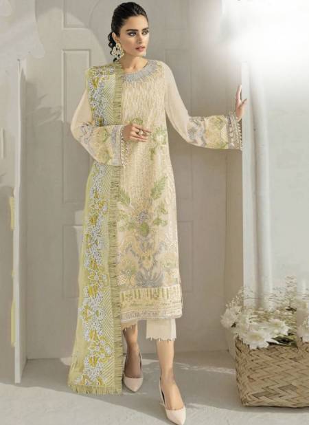Mehendi And Yellow Colour Dinsaa New Designer Party Wear Georgette Salwar Suit Collection 121 C